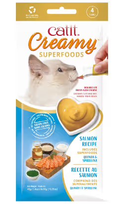 Catit Creamy Superfoods Gato Adulto Salmão - Snack para gato
