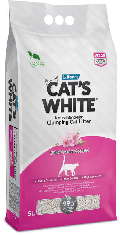 Cat's White Baby Powder Arena Aglomerante Gato Aroma a Talco de Bebé - Arena aglomerante para gato