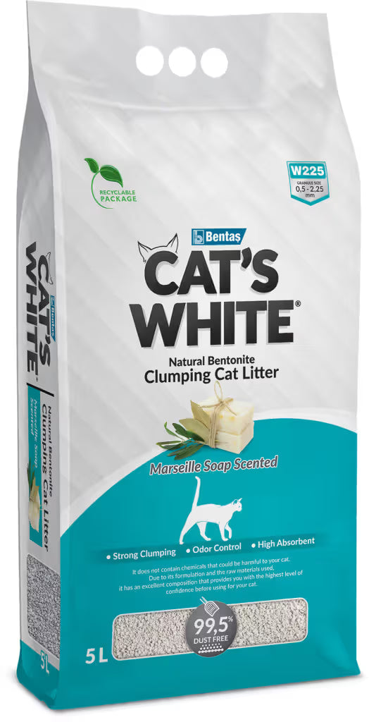 Cat's White Marseille Soap Gato - Arena aglomerante para gato