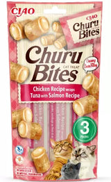 Churu Bites Cat Treat Receita de Wraps  de Frango e Atum com Salmão