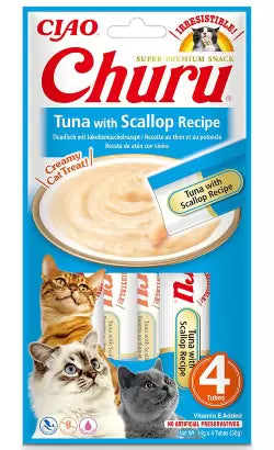 Churu Creamy Cat Treat Cat Grain-Free Tuna and Scallops - Cat snack