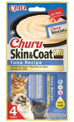 Churu Skin & Coat Gato Adulto Atún - Snack para gato con beneficios para la piel y el pelo