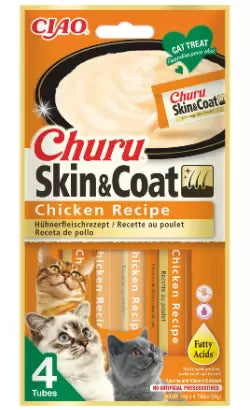 Churu Creamy Skin & Coat Gato Adulto Pollo - Snack para gato para la piel y el pelaje