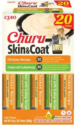 Churu Skin & Coat Adult Cat Chicken - Cat snack for skin and coat