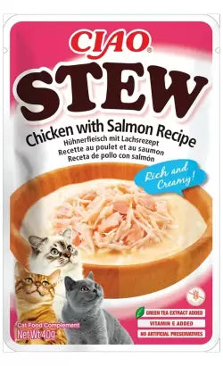 Ciao Stew Adult Cat Grain-Free Chicken and Salmon - Wet cat food