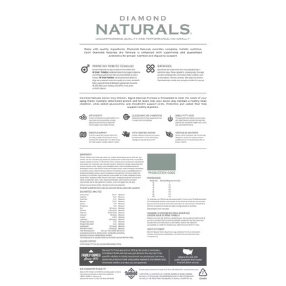 Diamond Naturals Senior Perro Pollo 15Kg