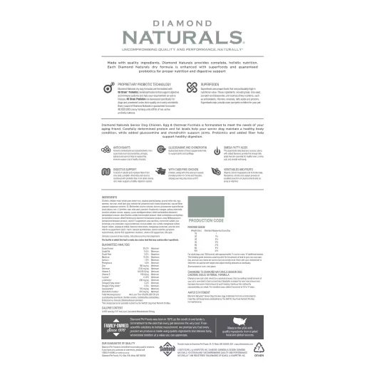 Diamond Naturals Senior Perro Pollo 15Kg
