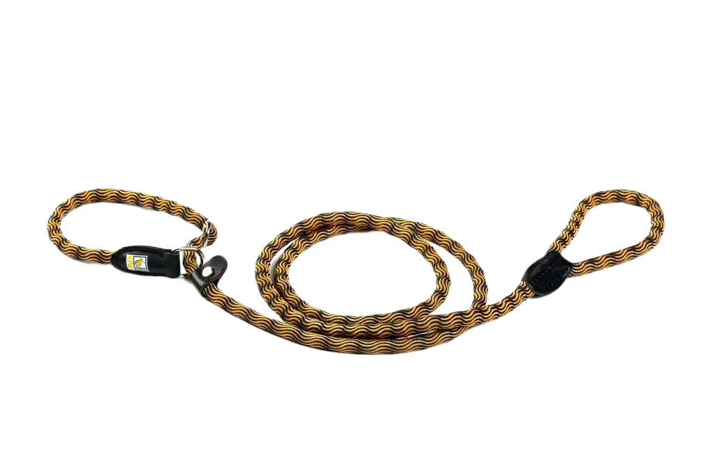Kiwi Walker Rope Lead 2in1 Yellow/ Black - Correa para perro