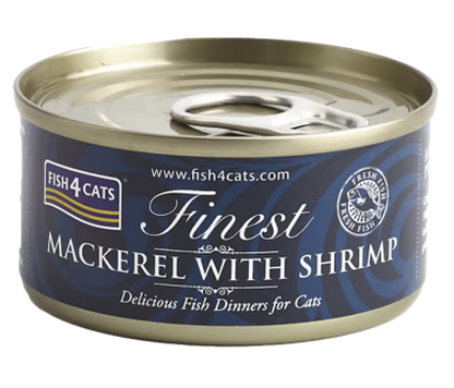 Fish4Pets Fish4Cats Finest Gato Caballa y Camarón - Comida húmeda para gato