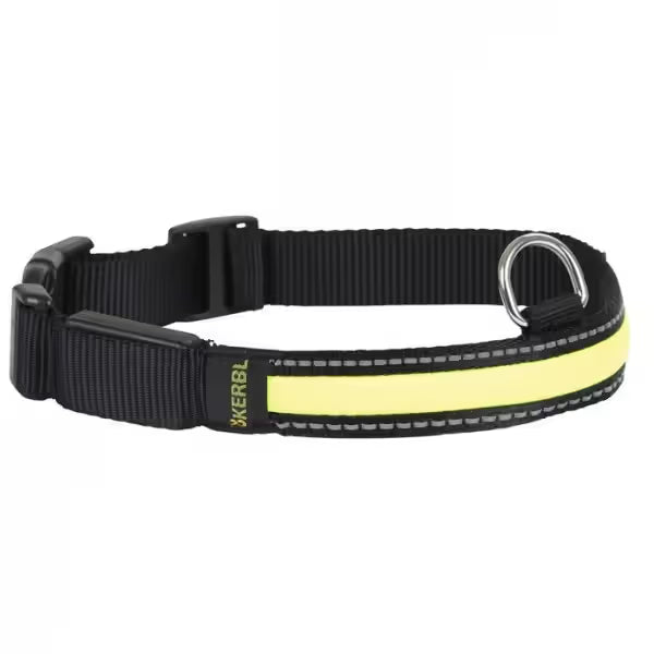 Kerbl Coleira com luz e tira refletora - Coleira para cão