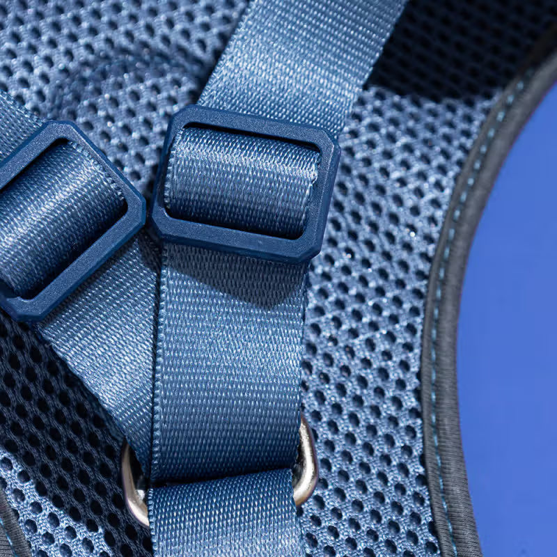 TOH Conjunto de Peitoral Mesh em H e Trela Marine - Conjunto de peitoral e trela para cão