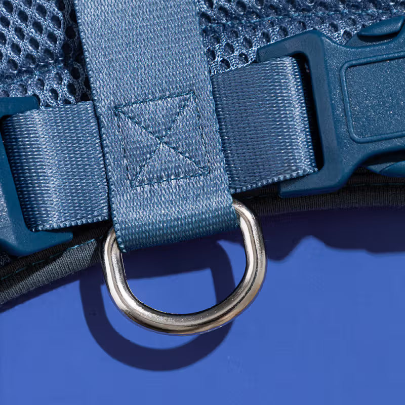 TOH Conjunto de Peitoral Mesh em H e Trela Marine - Conjunto de peitoral e trela para cão