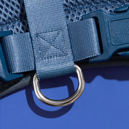 TOH Conjunto de Peitoral Mesh em H e Trela Marine - Conjunto de peitoral e trela para cão