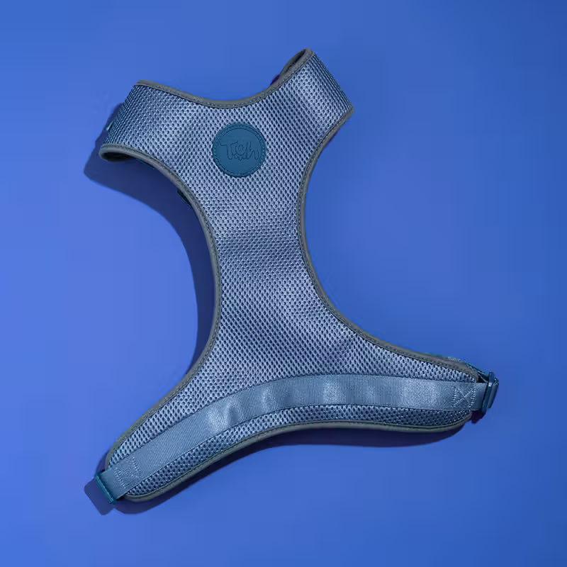 TOH Conjunto de Peitoral Mesh em H e Trela Marine - Conjunto de peitoral e trela para cão