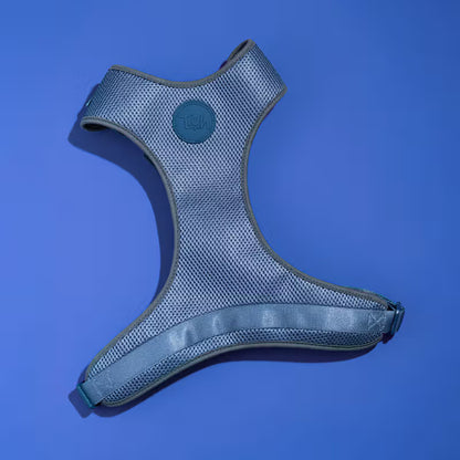 TOH Conjunto de Peitoral Mesh em H e Trela Marine - Conjunto de peitoral e trela para cão