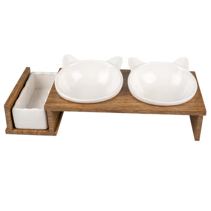 Duvo Plus - Set of bowls with stand for cats