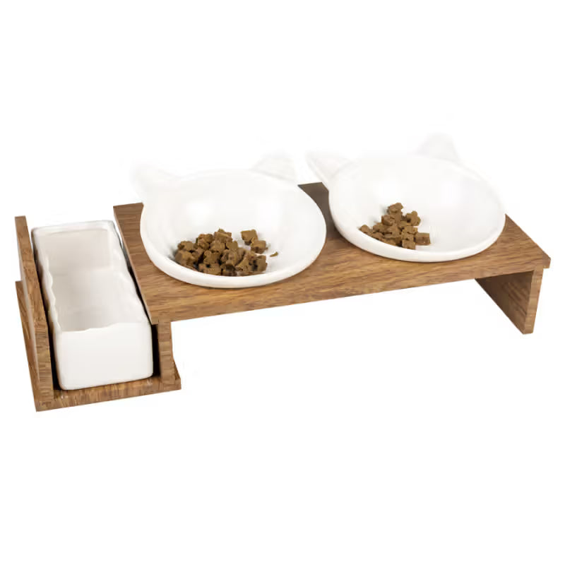 Duvo Plus - Set of bowls with stand for cats