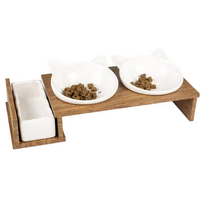Duvo Plus - Set of bowls with stand for cats