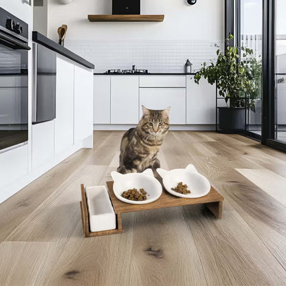 Duvo Plus - Set of bowls with stand for cats