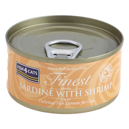 Fish4Pets Finest Gato Sardina y Camarón - Comida húmeda para gatos