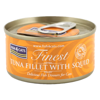 Fish4Pets Finest Gato Atún y Calamar - Comida húmeda para gato