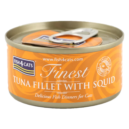 Fish4Pets Finest Gato Atún y Calamar - Comida húmeda para gato