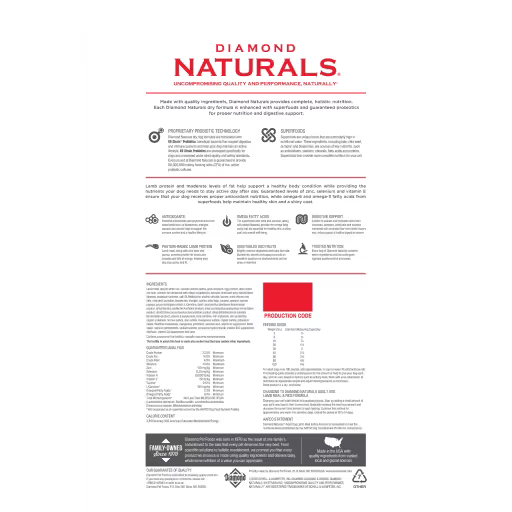Diamond Naturals Adulto Perro Mediano Cordero y Arroz 15kg