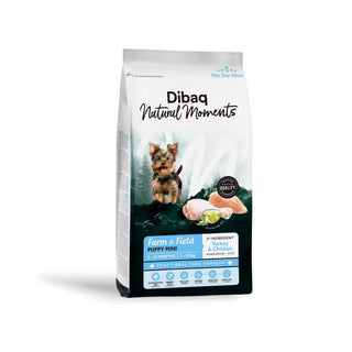 Dibaq Natural M. F&F Cão Cachorro Mini Peru e Frango - Ração seca para cão