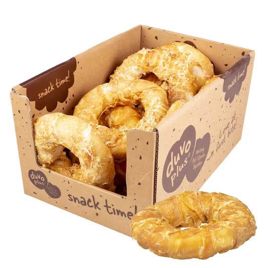 Duvo Plus Meat! Snacks Bagels Perro Pollo y Cuero Crudo - Snack para perro