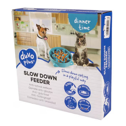 Duvo Plus Comedouro Slow Food Anti-Gulping Azul - Slow feeder for dogs and cats