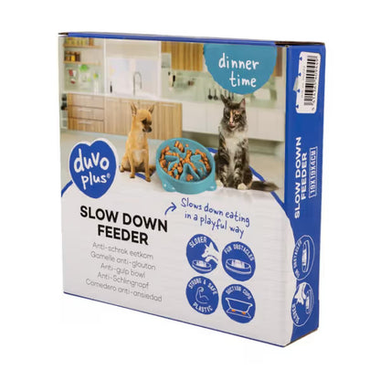 Duvo Plus Comedouro Slow Food Anti-Gulping Azul - Slow feeder for dogs and cats
