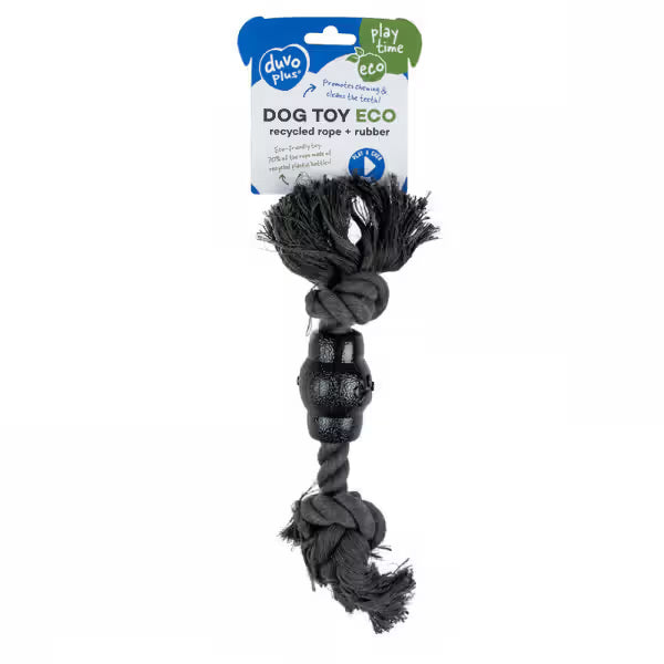 Duvo Plus Corda ECO com 2 nós e cone de borracha - Dog toy