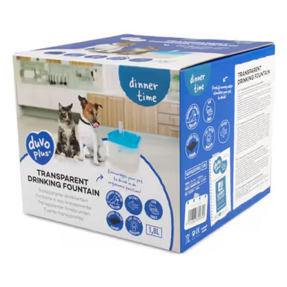 Duvo Plus - Fuente de agua para perros y gatos con filtro de carbono