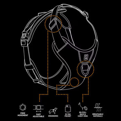 Duvo Plus Peitoral Explor Ultimate Fit Anti-Puxão - Reflective and anti-pull harness for dogs