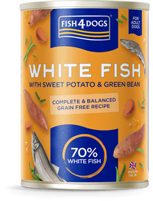 Fish4Pets Finest Cão Grain-Free Peixe Branco, Batata-doce e Feijão Verde - Ração húmida para cão