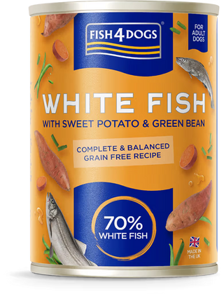 Fish4Pets Finest Perro Grain-Free Pescado Blanco, Boniato y Judías Verdes - Comida húmeda para perro