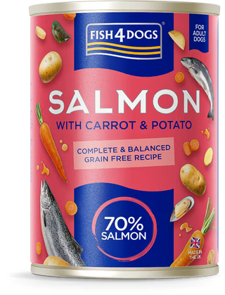 Fish4Pets Fish4Dogs Finest Cão Salmão, Cenoura e Batata Grain-Free - Ração húmida para cão