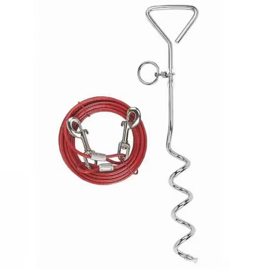 Kerbl Estaca Espiral com Cabo de Aço - Estaca para cão