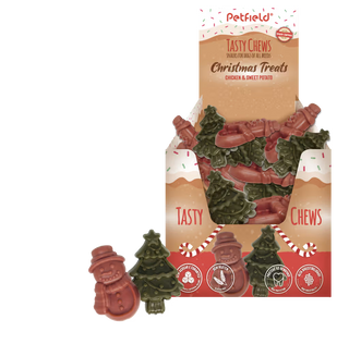 Petfield Tasty Chew Xmas Tree & Snowman Perro Pollo Grain-Free - Snack para perro