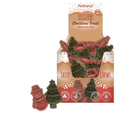 Petfield Tasty Chew Xmas Tree & Snowman Perro Pollo Grain-Free - Snack para perro