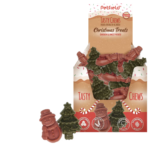 Petfield Tasty Chew Xmas Tree & Snowman Perro Pollo Grain-Free - Snack para perro