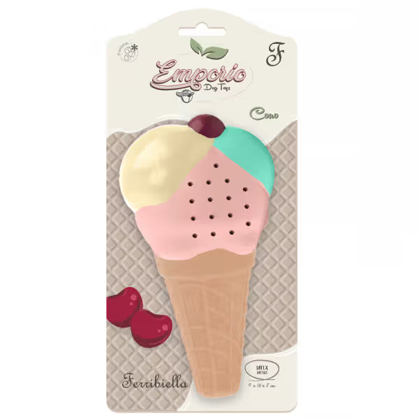 Ferribiella Brinquedo Refrescante para Cães - Cone de Gelado - Cooling dog toy