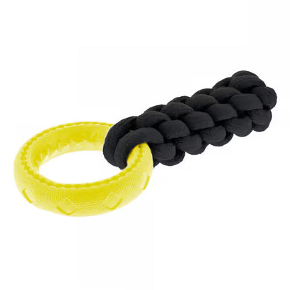 Ferribiella Churro de Corda com Anel de Borracha - Dog toy