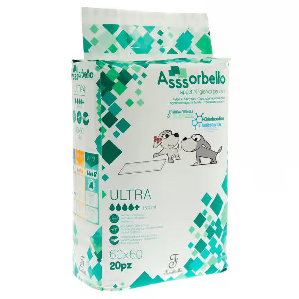 Ferribiella Assorbello - Empapadores absorbentes con clorhexidina para perros