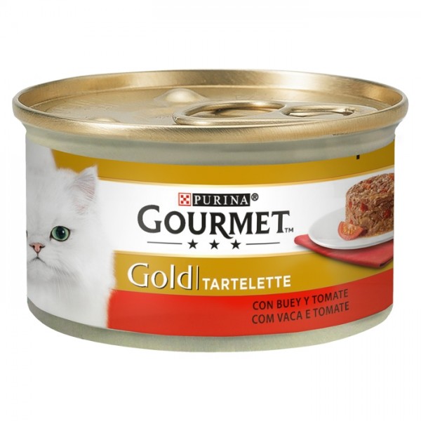 Gourmet Gold Tartelette Buey con tomate Gato Adulto | 24 x 85 g