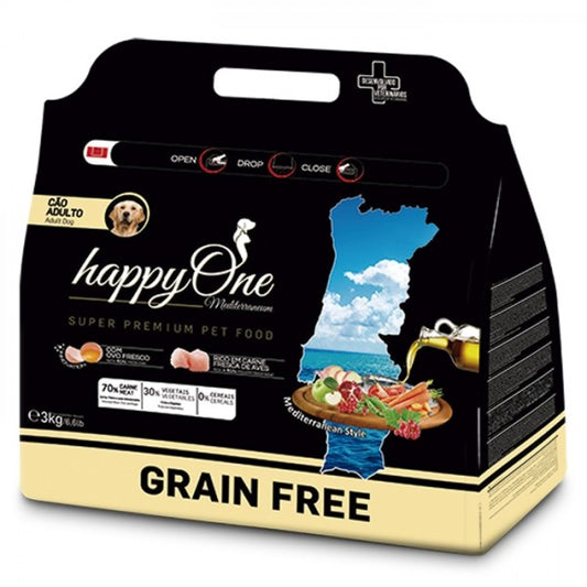 happyOne Mediterraneum Perro Adulto - Carne fresca de ave 3 kg
