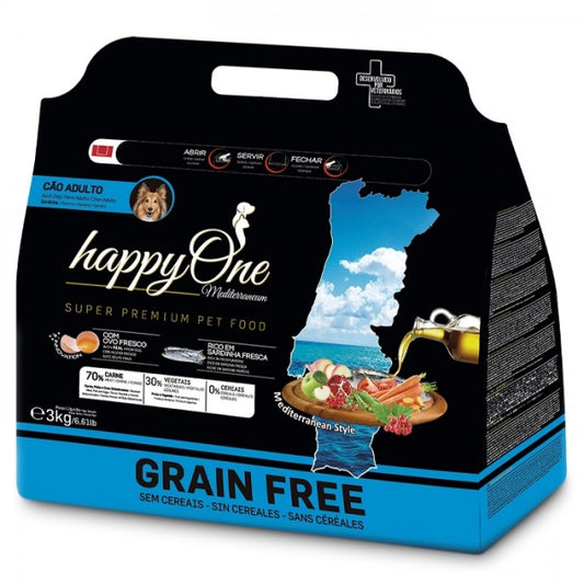 happyOne Mediterraneum Perro Adulto - Sardina fresca 12 kg