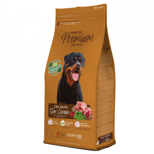 happyOne Premium Sem cereais Cão Adulto - Frango e vegetais 12 kg