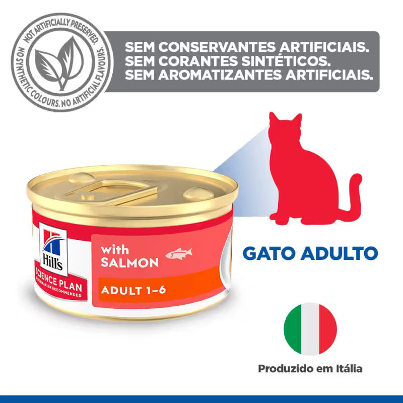 Hills Gato Adulto Salmão - Ração húmida para gato