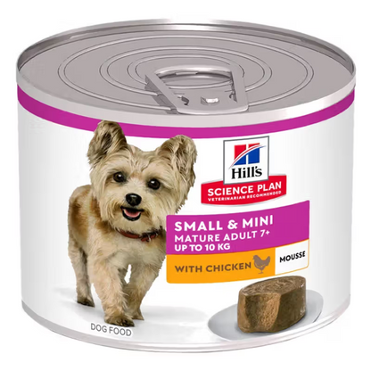 Hill's Adult Mature Adult 7+ Small & Mini - Alimento em mousse para cão de porte mini e pequeno - Frango